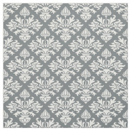 Houtskool, wit patroon Damask #3 Maat6 Stof