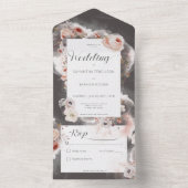  houtskool zwart en roze houtvrij all in one uitnodiging (Binnen)