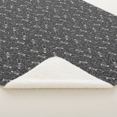 Houtskool Zwart & Wit Halloween Skelet Patroon Sherpa Deken (3/4)