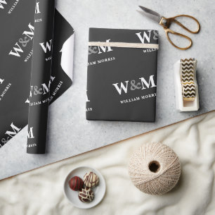 Houtskool Zwarte Moderne Zakelijke Logo Merk Cadeaupapier