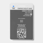 Houtskoolbedrijf beveiliging QR Code Medewerker Fo Badge (Achterkant)