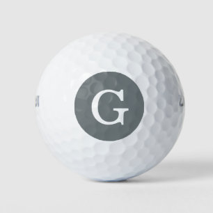 Houtskoolgrijs Initiaal Monogram Golfballen