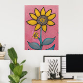 Houtskoolpotlood- Baby Bud Flower Poster (Thuiskantoor)