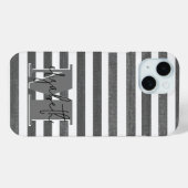 Houtskoolstreep monogram Case-Mate iPhone case (Achterkant (horizontaal))