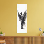 Houtskooltekening van menselijk vogeltje canvas afdruk (Insitu (Woonkamer))