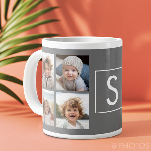 Houtskoolwit 8 Foto Collage Eigen Merkletter Jumbo Beker