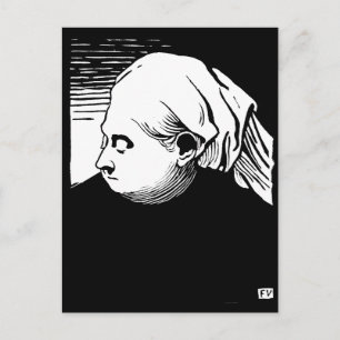 Houtsnede Portret van Koningin Victoria Briefkaart