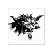  houtsnede weerwolf hoofd 	rubberstempel (Afrduk)