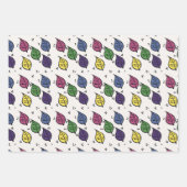 houtsnedebladpatroon inpakpapier vel (Voorkant)