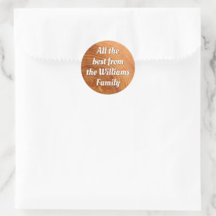 HOUTSNEE PATROON RONDE STICKER