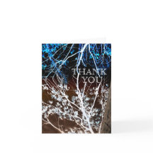 Houtsnijstijl Blauw & Bruine Trouw Trouwkaarten