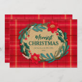 houtsnijwensen feestdagenkaart (Voorkant / Achterkant)