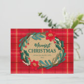 houtsnijwensen feestdagenkaart (Staand voorkant)