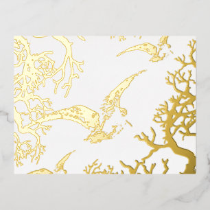 Houtsnip Goud Folie Vakantie Postkaart Feestdagen Briefkaart