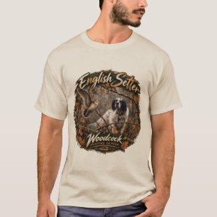 Houtsnip jagen met Engelse setter, Kunst T-shirt