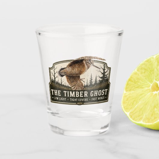 Houtsnip shot glas (Voorkant)