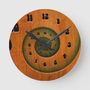Houtspiraal ronde klok