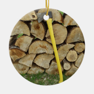 Houtstapel en anorexia keramisch ornament