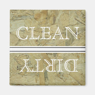 Houtstijlwasmachine Magnet Clean & Dirty Magneet