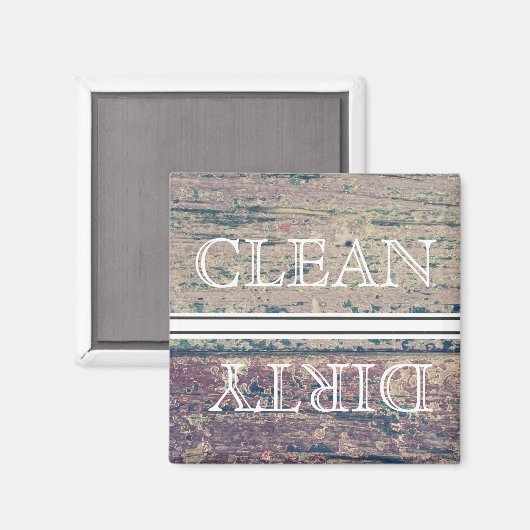 Houtstijlwasmachine Magnet Clean & Dirty Magneet (Voorkant / Achterkant)