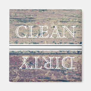 Houtstijlwasmachine Magnet Clean & Dirty Magneet