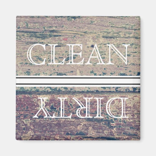 Houtstijlwasmachine Magnet Clean & Dirty Magneet (Voorkant)