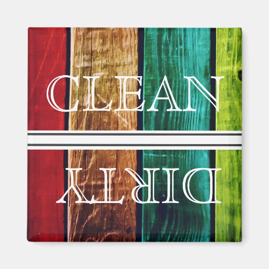 Houtstijlwasmachine Magnet Clean & Dirty Magneet (Voorkant)