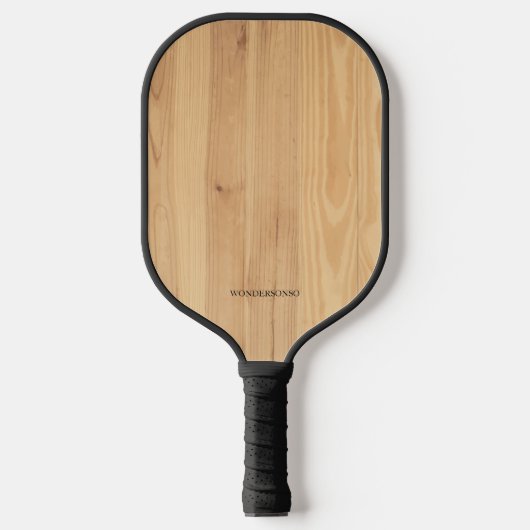 houtstructuur met eigen naam pickleball paddle (Voorkant)