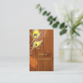 Houttextuur monogram Antiek Visitekaartje (Staand voorkant)