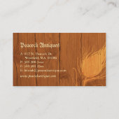 Houttextuur monogram Antiek Visitekaartje (Achterkant)