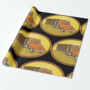 Houttransport vrachtwagen cadeaupapier