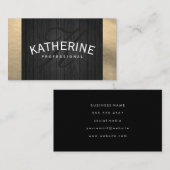 Houttrim Lux-Folie en monogram Visitekaartje (Voorkant / Achterkant)