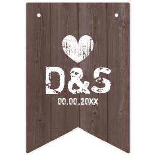  houtwaren, huwelijksvlaggen vlaggetjes