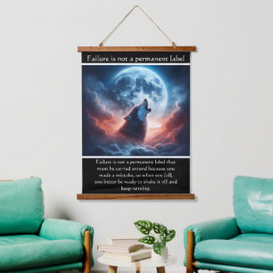 Houtwolf huilt monoliet serenade hangend wandkleed