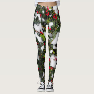 Houx européen avec la neige Legging