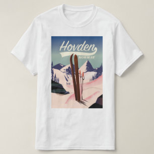 Hovden Noorwegen Ski reisposter. T-shirt