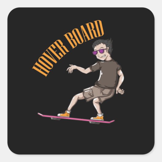 Hover Board Design Marty Vierkante Sticker (Voorkant)