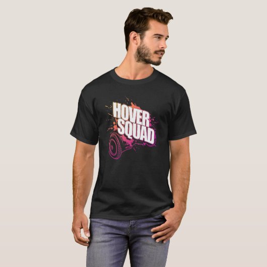 Hover Squad  Cool Peach Pink Gyro Hoverboard T-shirt (Voorkant volledig)