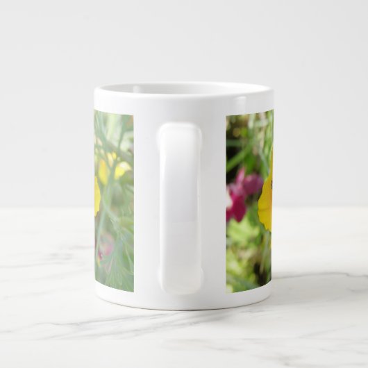 Hoverfly en Californian Poppy-Mok Extra Grote Mok (Achterkant)