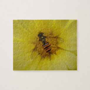 Hoverfly op een Marigold Puzzle Legpuzzel