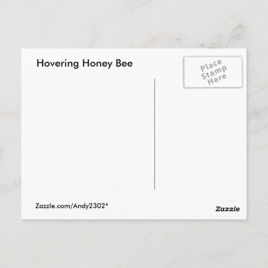 Hovering Bee ~ carte postale (Dos)