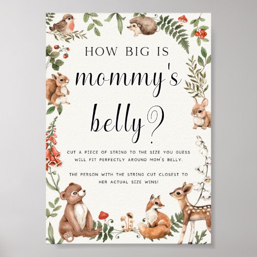 How Big is Mommy's Belly Baby Shower Game Poster (Devant)