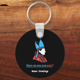 How Can You Stay Quiet Pope Silhouette Faith  Sleutelhanger