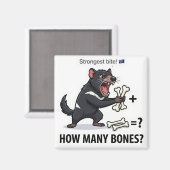 How Many Bones? Tasmanian Devil Math Game Magnet Magneet (Voorkant / Achterkant)