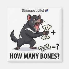 How Many Bones? Tasmanian Devil Math Game Magnet Magneet