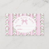 How many Bows Coquette Pink Bow Baby Shower Informatiekaartje (Voorkant)