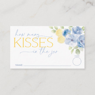 How many kisses Blue Lemon Bridal Shower  Informatiekaartje