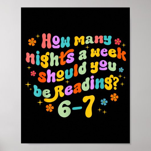 How Many Nights Reading 67 Funny Meme Six Seven Te Poster (Voorkant)