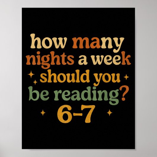 How Many Nights Reading 67 Funny Meme Six Seven Te Poster (Voorkant)