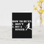 How To Bunt Don't Hit A Dinger Funny Baseball Soft Kaart (Gele Bloem)